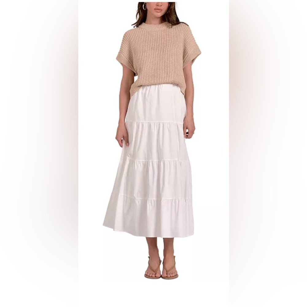 NWT Elan Women's Sweater Combo Tiered A-Line Dress
